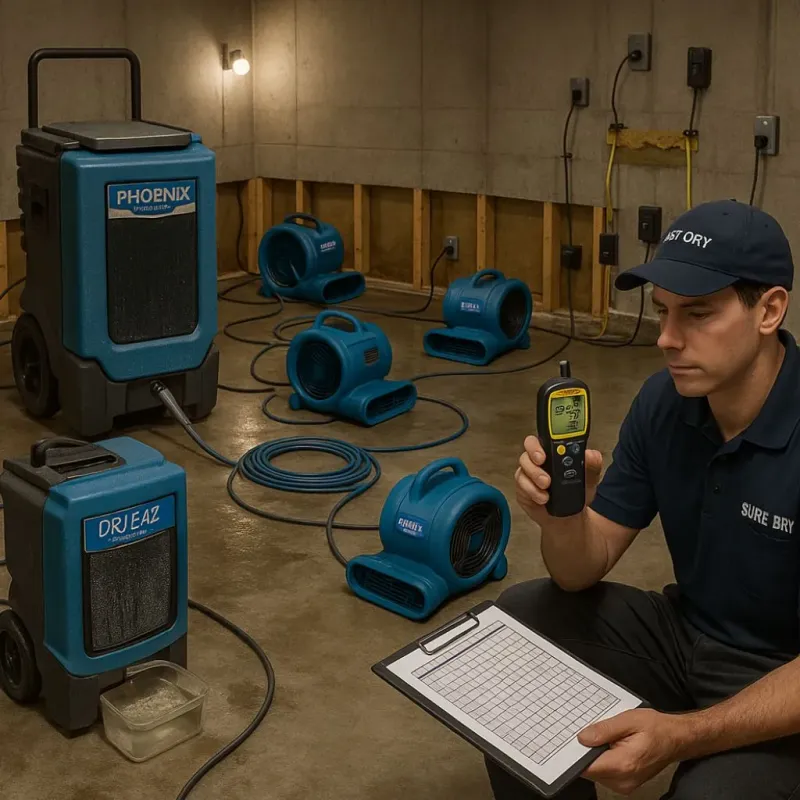 Structural Drying and Dehumidification process in Great River, NY